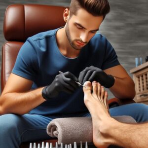 Men's pedicure for ingrown toenail treatment in Dubai.